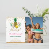 ハワイアン誕生日キッズフォト招待状 招待状 (スタンド正面)