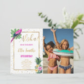 ハワイアン誕生日フォト招待状 招待状 (スタンド正面)