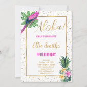 ハワイアン誕生日招待状 招待状 (正面)