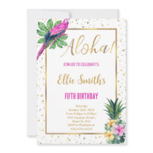 ハワイアン誕生日招待状