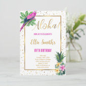 ハワイアン誕生日招待状 招待状 (スタンド正面)