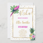 ハワイアン誕生日招待状 招待状 (正面)