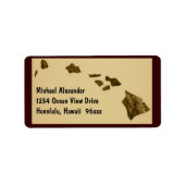 ハワイアン諸島地図 ラベル (正面)