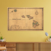 ハワイアン諸島地図（1876年） キャンバスプリント (インサイチュ (リビング))