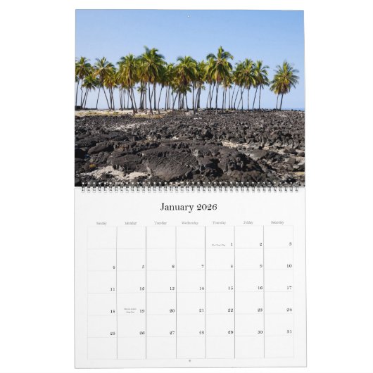 ハワイアン諸島 カレンダー (1月 2026)