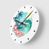 ハワイアン諸島 ラウンド壁時計 (傾斜)