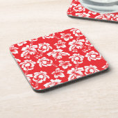 ハワイアン赤い花 コースター (左側)