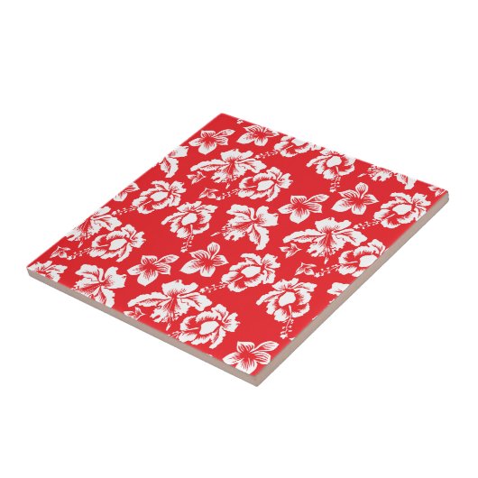 ハワイアン赤い花 タイル (側面)