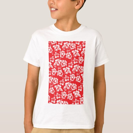 ハワイアン赤い花 Tシャツ (正面)