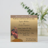 ハワイアン金ゴールド結婚式招待状 招待状 (スタンド正面)