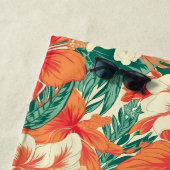 ハワイアン風熱帯花パターン ビーチタオル (インサイチュ)