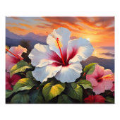 ハワイアン鮮やかハイビスカスフラワーズアットサンセットホテル フォトプリント            (正面)