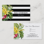 ハワイアン黄色と赤の花 名刺 (正面/裏面)