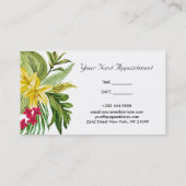 ハワイアン黄色と赤の花 名刺 (裏面)