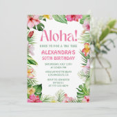 ハワイアン50歳の誕生日を迎えるトロピカルフラワー 招待状 (スタンド正面)