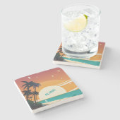 ハワイアン/アロハ/トロピカル/ビーチ ストーンコースター (横)