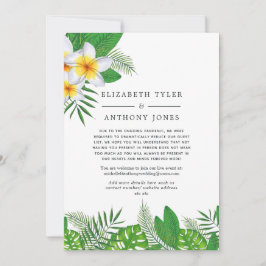 ハワイアン アロハ ルアウ ウェディング 　縮小されたゲストリスト 案内状