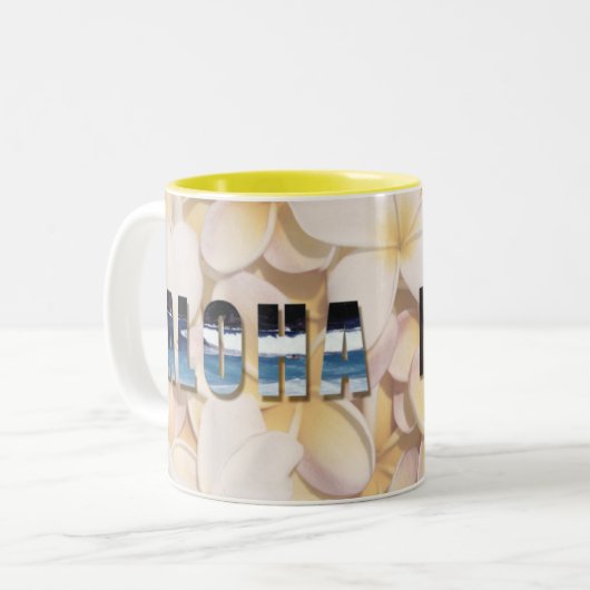 ハワイアン"アロハMahalo" (歓迎は及び感謝していしています) ツートーンマグカップ (正面左)