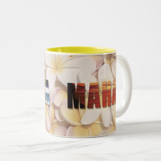 ハワイアン"アロハMahalo" (歓迎は及び感謝していしています) ツートーンマグカップ (正面右)