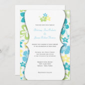 ハワイアン ウェディングまたはブライズ シャワー 招待状 (正面/裏面)