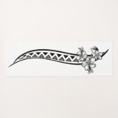 ハワイアン-サモア-ポリネシア部族ブラックデザイン ヨガマット (裏面(横))