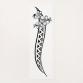 ハワイアン-サモア-ポリネシア部族ブラックデザイン ヨガマット (裏面)