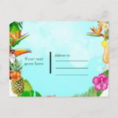 ハワイアン トロピカル サマー フレーム セーブ ザ デート パーティー 案内ポストカード (裏面)