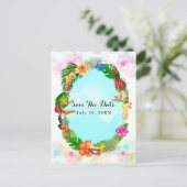 ハワイアン トロピカル サマー フレーム セーブ ザ デート パーティー 案内ポストカード (スタンド正面)