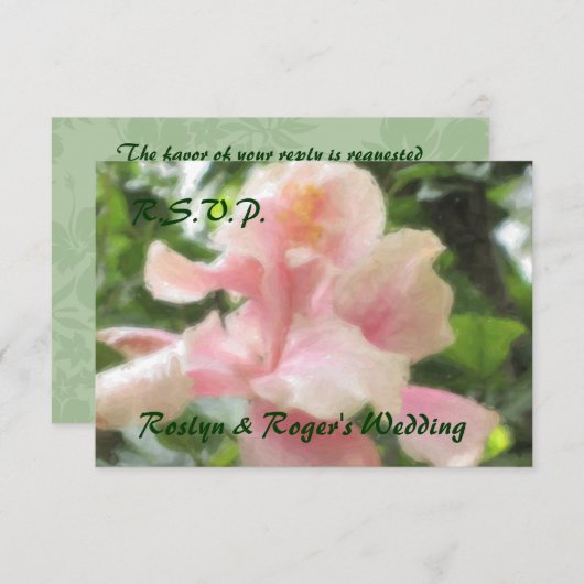 ハワイアン トロピカル ヒビスカス RSVP カード (正面/裏面)