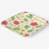 ハワイアン トロピカル フラワーデザイン ペーパープレート (傾斜あり)