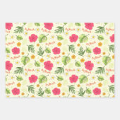 ハワイアン トロピカル フラワーデザイン ラッピングペーパーシート (正面3)