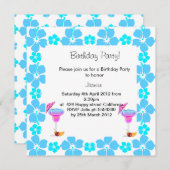 ハワイアン・バースデー・パーティー招待状 招待状 (正面/裏面)