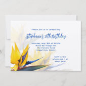 ハワイアン・バード・オブ・パラダイス 誕生日パーティー招待状 招待状 (正面)