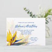 ハワイアン・バード・オブ・パラダイス 誕生日パーティー招待状 招待状 (スタンド正面)