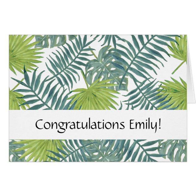 ハワイアン パームツリーの葉の絵 (正面横)