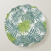 ハワイアン パームツリーの葉の絵 ラウンドクッション (裏面)