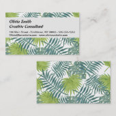 ハワイアン パームツリーの葉の絵 名刺 (正面/裏面)