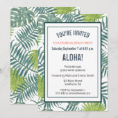ハワイアン パームツリーの葉の絵 招待状 (正面/裏面)