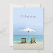 ハワイアン ビーチ チェアー 海辺 オーダーメイド フラット ノートカード 2枚組 (正面)