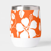 ハワイアン(フラ)ハイビスカスパターン入りオレンジ (背面)