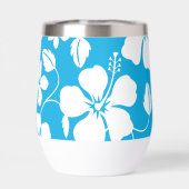 ハワイアン(フラ)ハイビスカス模様（青色） (背面)