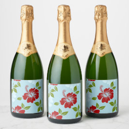 ハワイアン・プリント スパークリングワインラベル