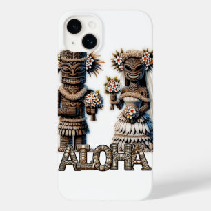 ハワイアン ポリネシアン ティキ ブライド アンド グルーム ウェディング Case-Mate iPhone 14 PLUSケース