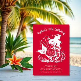 ハワイアン・マーメイドの誕生日パーティー 招待状