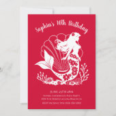 ハワイアン・マーメイドの誕生日パーティー 招待状 (正面)