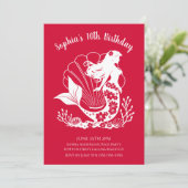 ハワイアン・マーメイドの誕生日パーティー 招待状 (スタンド正面)