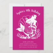 ハワイアン・マーメイドの誕生日パーティー 招待状 (正面)