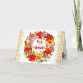 ハワイアン メレ カリキマカ クリスマス リース カード (正面)