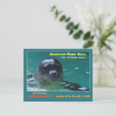 ハワイアン モンクアザラシは絶滅の危機に瀕している = ポストカード (スタンド正面)
