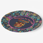 ハワイアン ルアウへ ようこそ ペーパープレート (アングル)